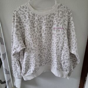 Spiritual Gangster Leopard Print Sweatshirt Sweater Medium 100% Cotton